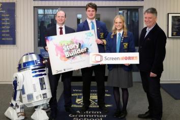 Communities Minister visits screen stars at Antrim Grammar