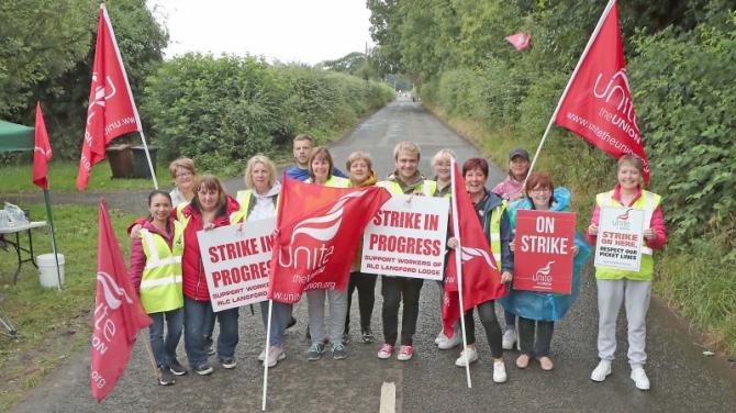 Langford Lodge staff strike for first time in 65 years