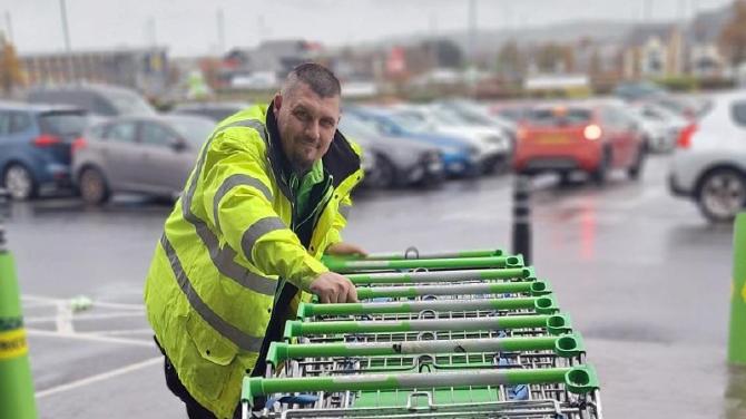 Asda Antrim staff member Tony is tyre-iffic!