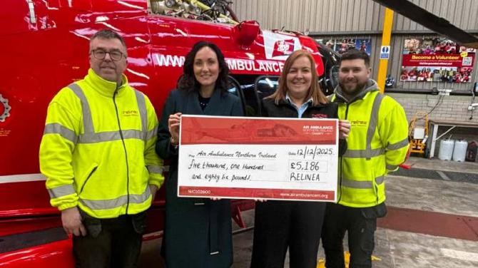 Crumlin firm donates &pound;5186 to Air Ambulance